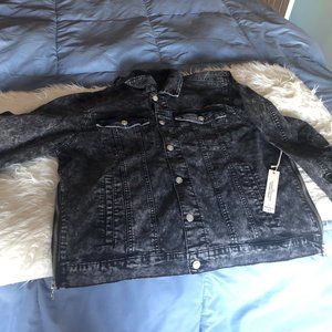 Forever 21 Men's Black Stone Washed Jean Jacket